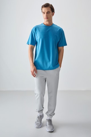 Air Jones Tommy Life Petrol Mavi Pamuklu Kalın Yumuşak Dokulu Oversize Fit Basic Erkek T-shirt - 88378 Petrol Mavi