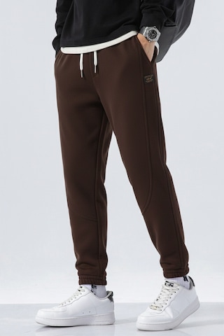 Genius Store Genıus Store Erkek Eşofman Bağcıklı Bel Jogger Spor Eşofman Altı Spor-esf16 Kahverengi