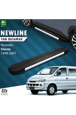 S-dizayn Hyundai H-1 Starex Uzun Şase Newline Krom Yan Basamak 213 Cm 1998-2007 A+ Kalite