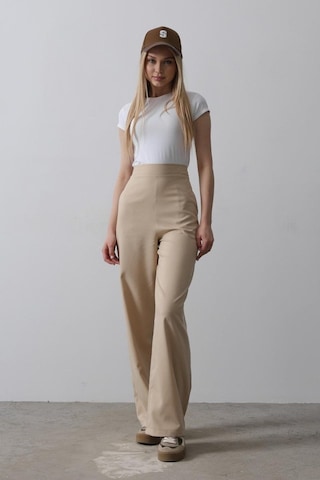 Ge Ticaret Beli Yarım Lastikli Palazzo Pantolon - Camel Camel
