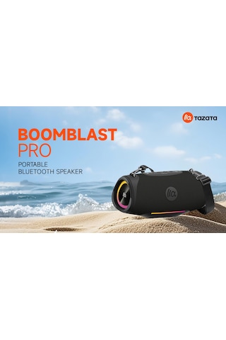 Tazata Boomblast Pro Bluetooth Hoparlör- Gri 80w Ipx7, 12 Saat Şarj, Powerbank, İnanılmaz Ses