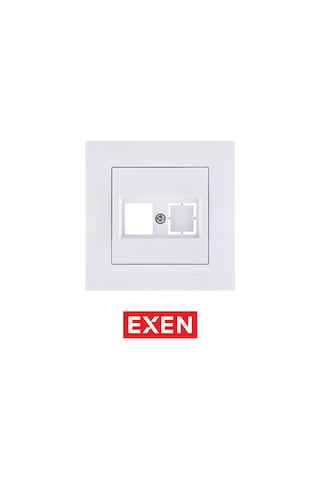 Exen Karell Beyaz Data Priz Jaksız Çerçeveli