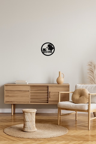 Welcome Temalı Lazer Kesim Duvar Dekoru İç Dekorasyon