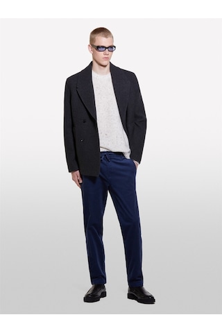 Sisley Dar Kesim Büzgü İpli Kadife Jogger Pantolon Erkek Soluk Lacivert Pantolon - 324a41znsf04q