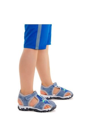 Kiko Kids Erkek Bebek Sandalet Arz 2399 Kot Mavi