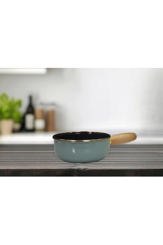 Soft Green Emaye Ahşap Kulplu Mini Tava Diğer