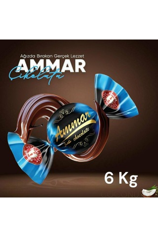 Ammar Bitter Kaplamalı Hindistan Cevizi Aromalı Bayramlık İkramlık Çikolata 6 KG