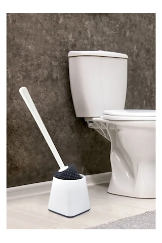 Silikon Wc Tuvalet Banyo Fırçası Klozet Fırçası Beyaz