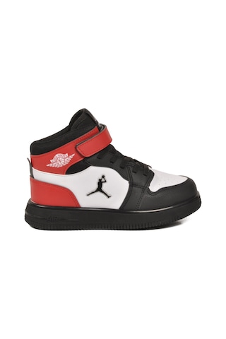 Cool Kırmızı Cırtlı Basket Tarzı Bilek Boy Sneaker Erkek Çocuk Spor Ayakkabı Haykat Uzun Air