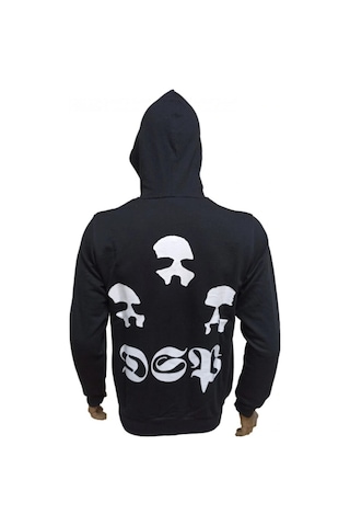 Stüdyo Ümit Mayhem De Mysteriis Dom Sathanas Metal Band Baskılı Kapüşonlu Fermuarlı Sweatshirt Siyah Siyah