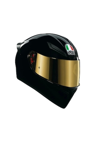Agv K1 S Mono Black Gold Vizör Kask Parlak Siyah