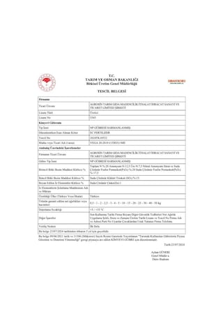 Agrosin Vega 20.20.0 + Zn Organomineral Granül Gübre 50 Kg