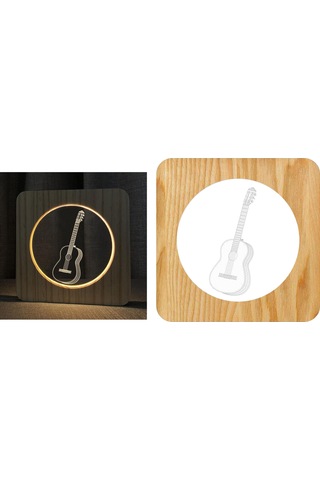 Homyl Usb Düşük Güç Enerji Led Gece Lambası Işık 3d Odun