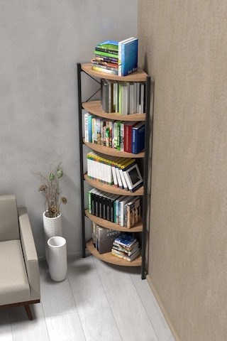 6 Raflı Kitaplık Ve Saksılık Krem 160 Cm Çok Renkli