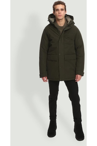 Jack & Jones Fonksiyonel Cepli Kapüsonlu Parka- Champ 12236015 Rosin Siyah