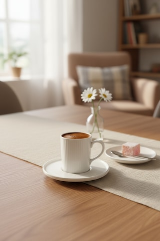 Bernardo Cello 6 Kişilik Fincan Takımı Altın Beyaz - Altın