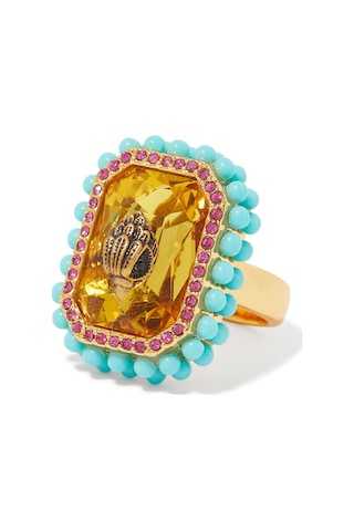 Emerald Cocktail Ring Kadın Yüzük 2x2x2.5 Cm Turuncu