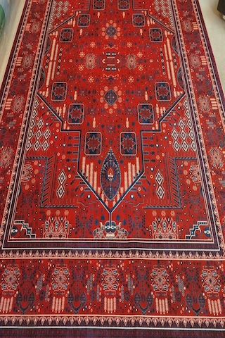 STY Home Bordo Dijital Baskı Halı Kaymaz Tabanlı Yıkanabilir Halı Yolluk Salon Halısı119