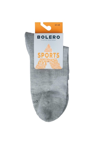 Bolero E98 Unisex Dikişsiz Taban Havlu Kısa Spor Çorap Gri Melanj