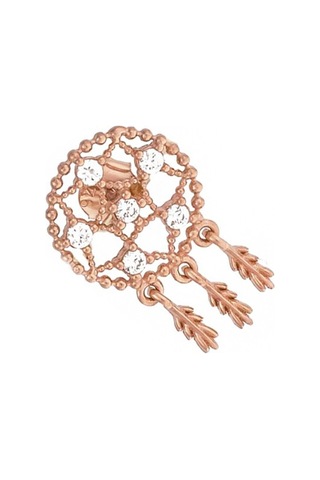 Masaliko Sallantılı Gümüş Küpe Sb1598, 925 Ayar Gümüş Küpe, Modern Trend Küpe, Altın Kaplama Küpe - Çift / Rosegold Gümüş