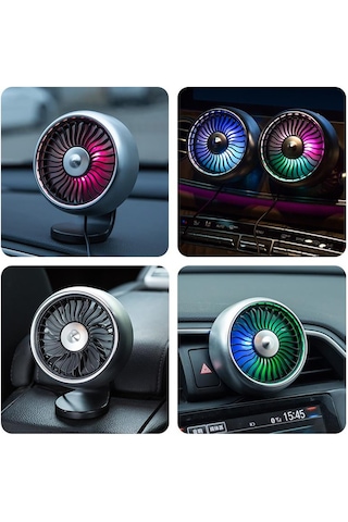 Valkyrie Rgb Işıklı Usb Araç Masa Fanı 12v 24v Uyumlu 3 Mod