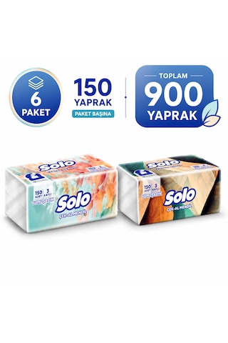 Solo Çek-Al Mendil 6 x 150'li