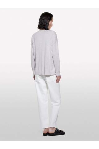 Sisley Keten Karışımlı Triko Hırka Kadın Gri Hırka - 325p105gm602m