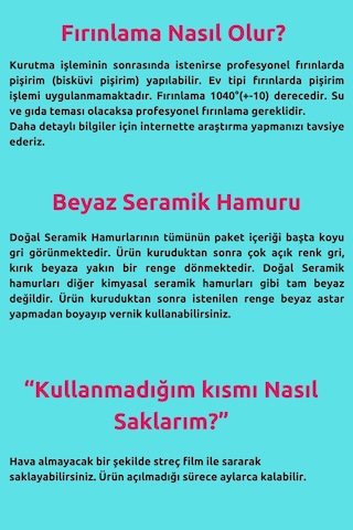 Seramik Hamuru Başlangıç Seti, Kil Çamuru Doğal Oyun Hamuru