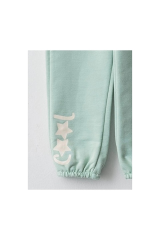 LC Waikiki Lcw Baby Yeşil Beli Lastikli Baskılı Kız Bebek Jogger Eşofman Alt Dull Green