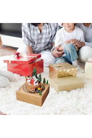 Suntek Çocuklar Için Döner Trenli Noel Treni Müzik Kutusu