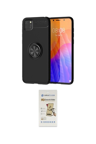 Cep Huawei Uyumlu Y5p Kılıf Yankı Form Prime İkili Koruma Seti Najmaddin Kırmızı