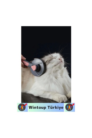 Wintoup Ergonomik Kaymaz Uzun Kısa Tüy Tüm Irklar İçin Kendini Temizleyen Otomatik Tuşlu Kedi Köpek Tarağı