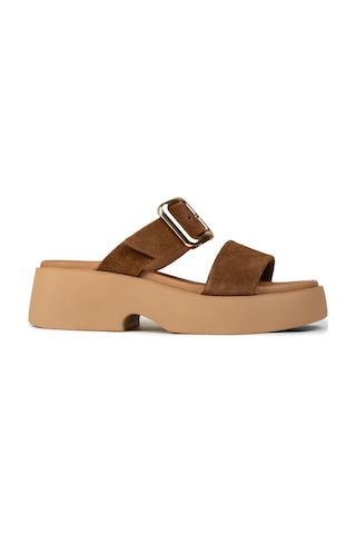 Deery Kadın Hakiki Süet Taba Renkli Platform Terlik - L2506ztbap01