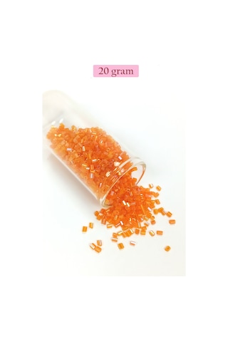 Kesme Cam Boncuk 2mm - 20 Gram - Şeffaf Turuncu -bnc314