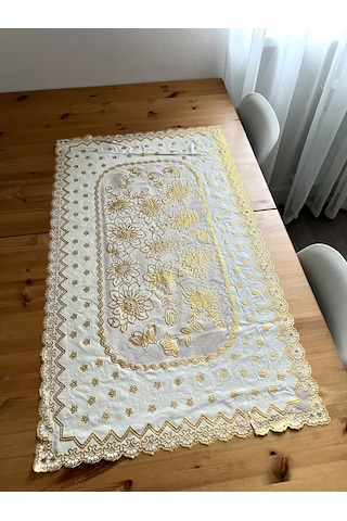 Best Price 34 Dikdörtgen Masa Örtüsü 208266843 Altın Rengi