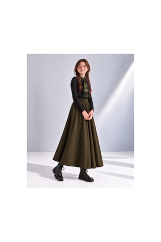 Angel&co. Girls Clothing Modest Uzun Kız Çocuk Mevsimlik Etek - Haki - 791131271 Haki