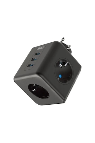 Isıya Dayanıklı Termal Akım Korumalı Ve Çocuk Korumalı 3 Priz Girişli 3 Usb Girişli Küp Priz 4887 1