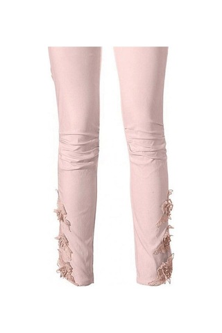 BULALGİY Kadın Gül Kurusu Skinny Dantel Pantolon - BGA136871