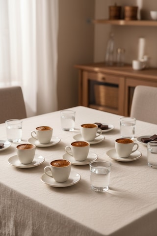 Bernardo Supra 6 Kişilik Fincan Takımı Altın Altın - Beyaz