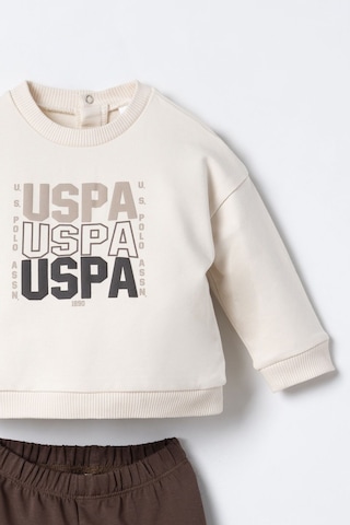 U.S. Polo Assn. Erkek Bebek Baskılı Krem Uzun Kol Pijama Takım Usb3180-c-v1 Usb3180-c-v1