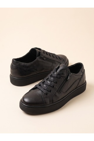 Bafaş 032043ml Siyah Katmanlı Panelli Bağcıklı Sneaker