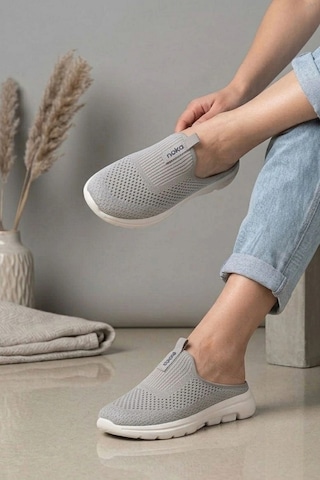 In Step Urban-flex Esnek Tabanlı Ultra Hafif Ortopedik Medikal Hulluks Topukdikeni Kadın Gri Yürüyüş Terliği