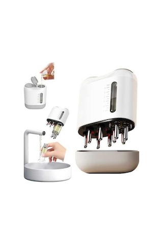 Artfulabode Şarjlı Saç Bakım Fırçası - Kırmızı Işıklı Masajlı Yağ Uygulayıcı Beyaz Beyaz