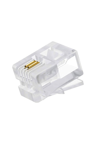 6P2C RJ11 2 Pinli Konnektör - RJ11 Jack - Telefon Kablo Uc 100 Ad