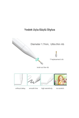 Apple Uyumlu iPad 10.2 8.Nesil Yazım Çizim için Dokunmatik Stylus Kalem