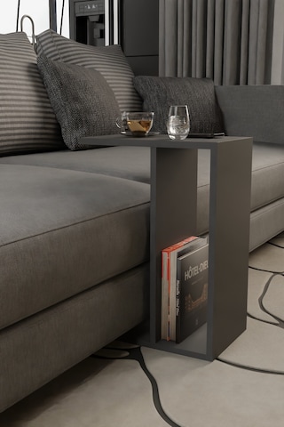 Alpa Ev Mobilya C Tasarım Koltuk Yanı Sehpa, Kitaplıklı Modern Laptop & Kahve Sehpası, Orta Sehpa Antrasit