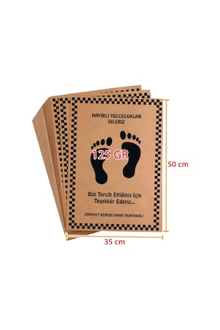 Kraft Araç Araba Oto Paspas Kağıdı Baskılı 200 Adet 35x50 Cm Genel