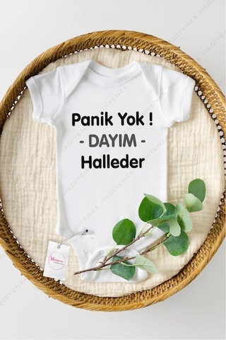 Hediyenza Panik Yok Dayım Halleder Özel Tasarım Bebek Zıbın Pamuklu Çıtçıtlı Body Beyaz Hediyenza Panik Yok Dayım Halleder Özel Tasarım Bebek Zıbın Pamuklu Çıtçıtlı Body Beyaz