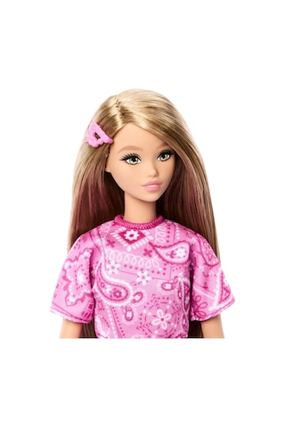 Barbie Fashionistas Damla Desenli Elbise JJN62