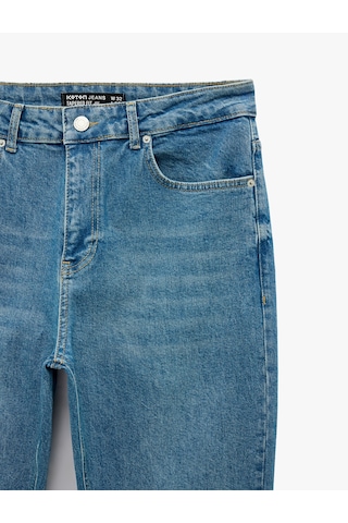 Koton Normal Bel Cepli Regular Fit Pamuklu Tapered Jean Pantolon - Joe Jean Açık İndigo 6sam40394nd